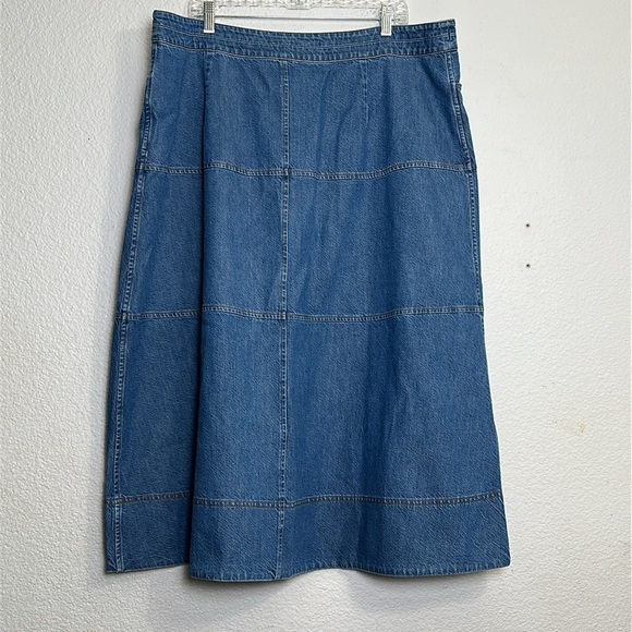 Tanya Taylor Hudie Denim Midi Jean Skirt Plus Size 20 Medium Indigo Blue NWT - Picture 5 of 13